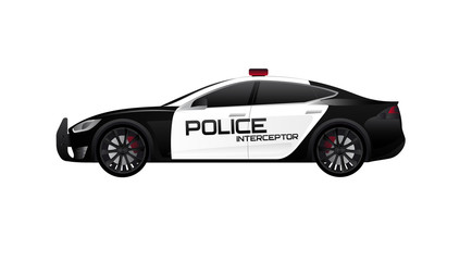 Electric police car. Vector illustration EPS 10