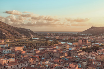 Sunset. in Bosa, Sardinia, Italy