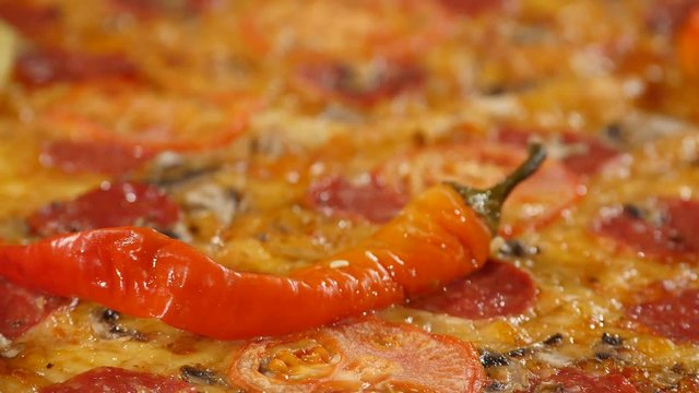 Rotating Pizza display on black backround