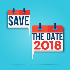 Obraz premium calendrier bulle : save the date 2018