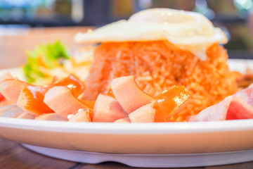 Ready for the delicious. American style breakfast set, fried rice