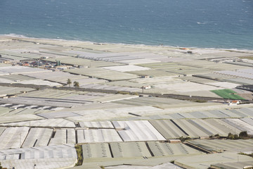 Greenhouses seen from above.