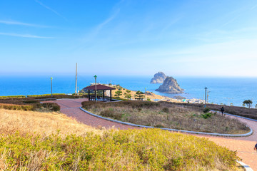 Scenery of Oryukdo sky walk in Busan city