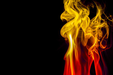 Fototapeta premium Colored smoke on black background