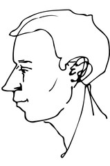 vector sketch of a beautiful man profile
