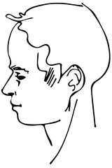  vector sketch of a beautiful man profile