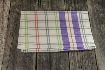 Kitchen towel on a wooden table