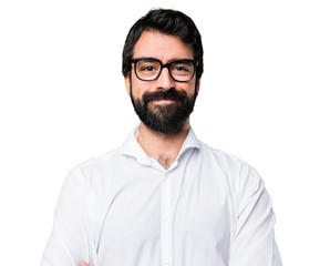 Happy handsome man with glasses