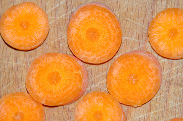 composition of sliced ​​carrots