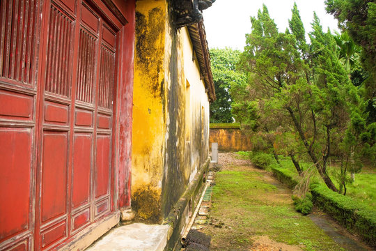 A building within the Hung To Mieu Temple Complex in the Imperial City, Hue, Vietnam
