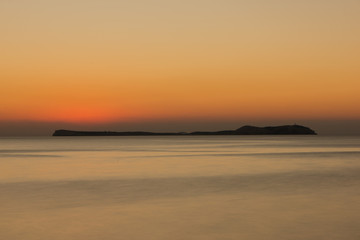 In the Saladeta Creek at sunset in Ibiza