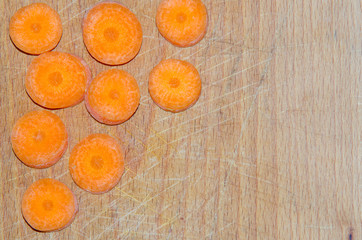 composition of sliced ​​carrots