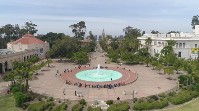 Aerial view of Bea Evenson Fountain