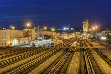 Fototapeta na wymiar Night view of the beautiful metro station