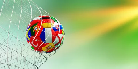 Crédence de cuisine en verre imprimé Foot Football dans les buts Coupe du monde 2018
