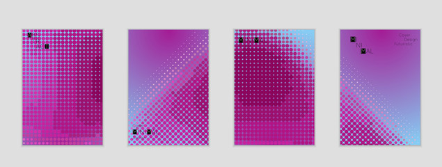 Geometric halftone gradient texture cover banner template