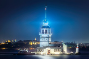 Maiden Tower in Bosphorus strait Istanbul, Turkey