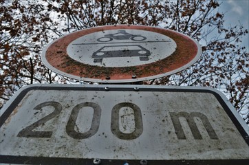 street sign shot from below