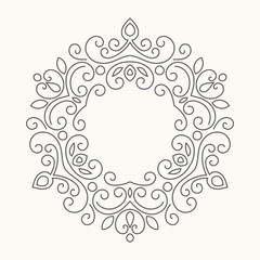 Elegant hand drawn retro floral frame