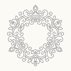 Elegant hand drawn retro floral frame