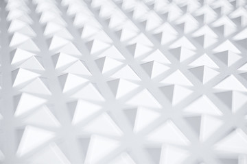 White triangle tiles pattern, 3d rendering background.