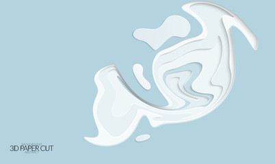 Abstract banner template with 3D paper cut art