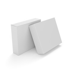 Two Blank Packages Mockup. Square Box Products.