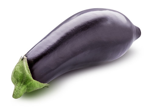 Fresh eggplant isolated with shadow on a white background
