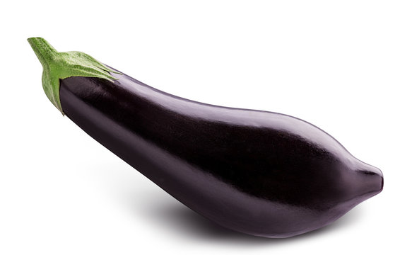 Fresh eggplant isolated with shadow on a white background