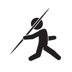 Javelin throw sports icon. Vector.