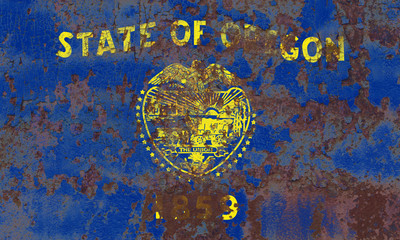 Oregon state grunge flag, United States of America