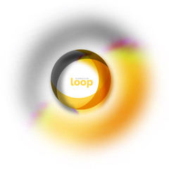 Loop circle business icon, created with glass transparent color shapes