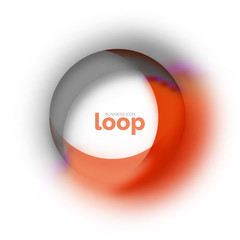 Loop circle business icon, created with glass transparent color shapes