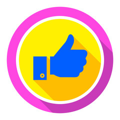 Thumbs up, bright color