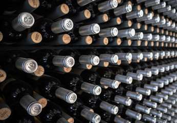 Weinregal in einer Winzerei
