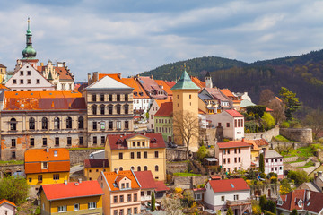 Fototapeta na wymiar View of old medieval town of Loket, Czech Republic
