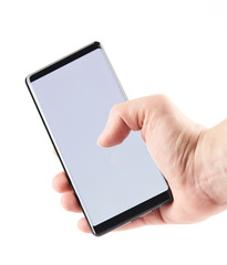 Close-up of hand with smartphone