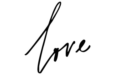 Love. Handwritten text. Modern calligraphy. Isolated on white