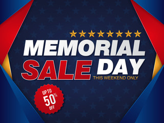 Memorial day sale banner template design