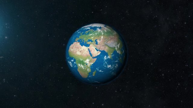 An Earth zoom satellite view to northern Africa and surrounding countries.  	