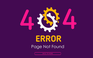 404  error page not found vector cog graphic background