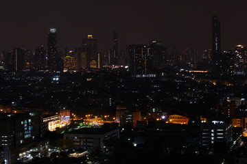 Fototapeta na wymiar View of Bangkok City At night Thailand March 23, 2018