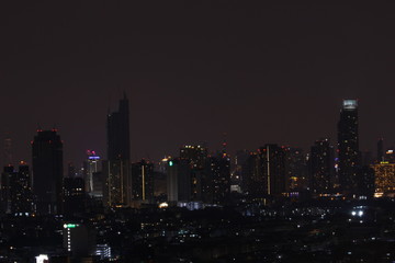 Fototapeta premium View of Bangkok City At night Thailand March 23, 2018