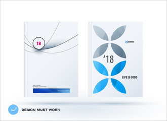 Business set of design brochure, abstract annual report, horizontal cover flyer in A4