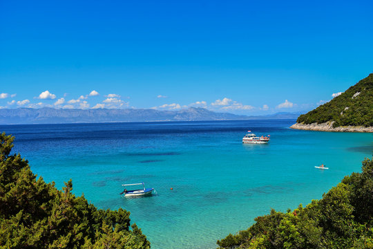 beautiful landscape over Adriatic sea in Croatia clear blue water   
