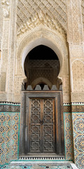 The interior of the Madrasa Bou in Fez
