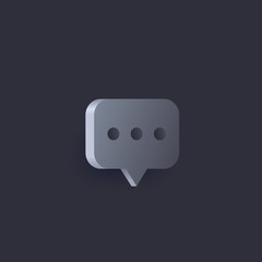 comment icon, vector, 3d style