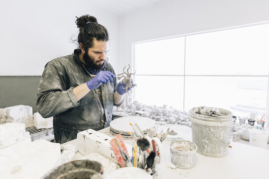Craftsman working in workshop