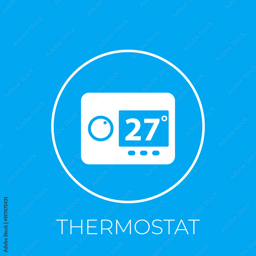 Wall mural digital thermostat vector icon