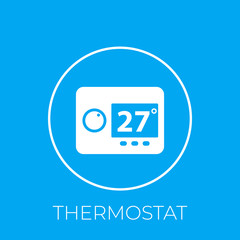digital thermostat vector icon